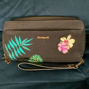 Desigual Wallet Zip Around Clutch Canvas Organizer